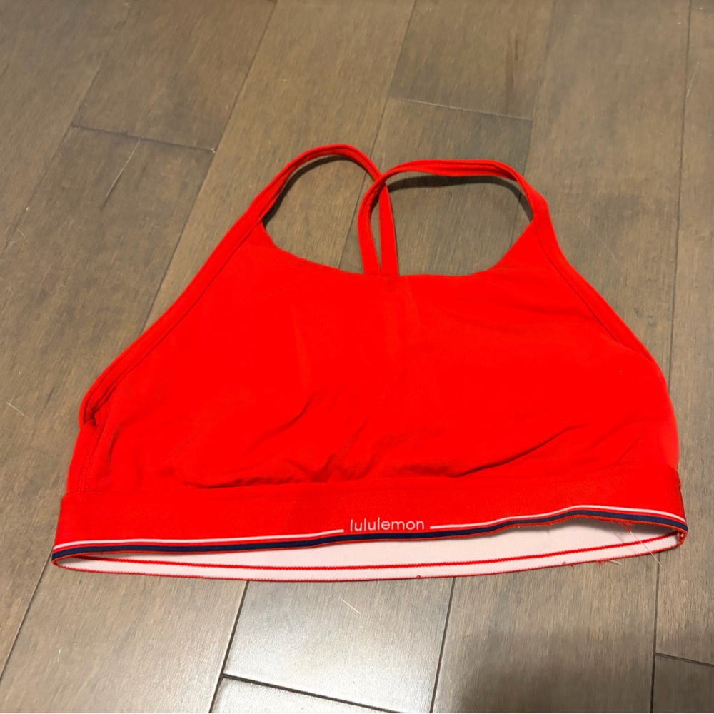 lululemon athletica Red Strappy Sports Bra with Contrast Band